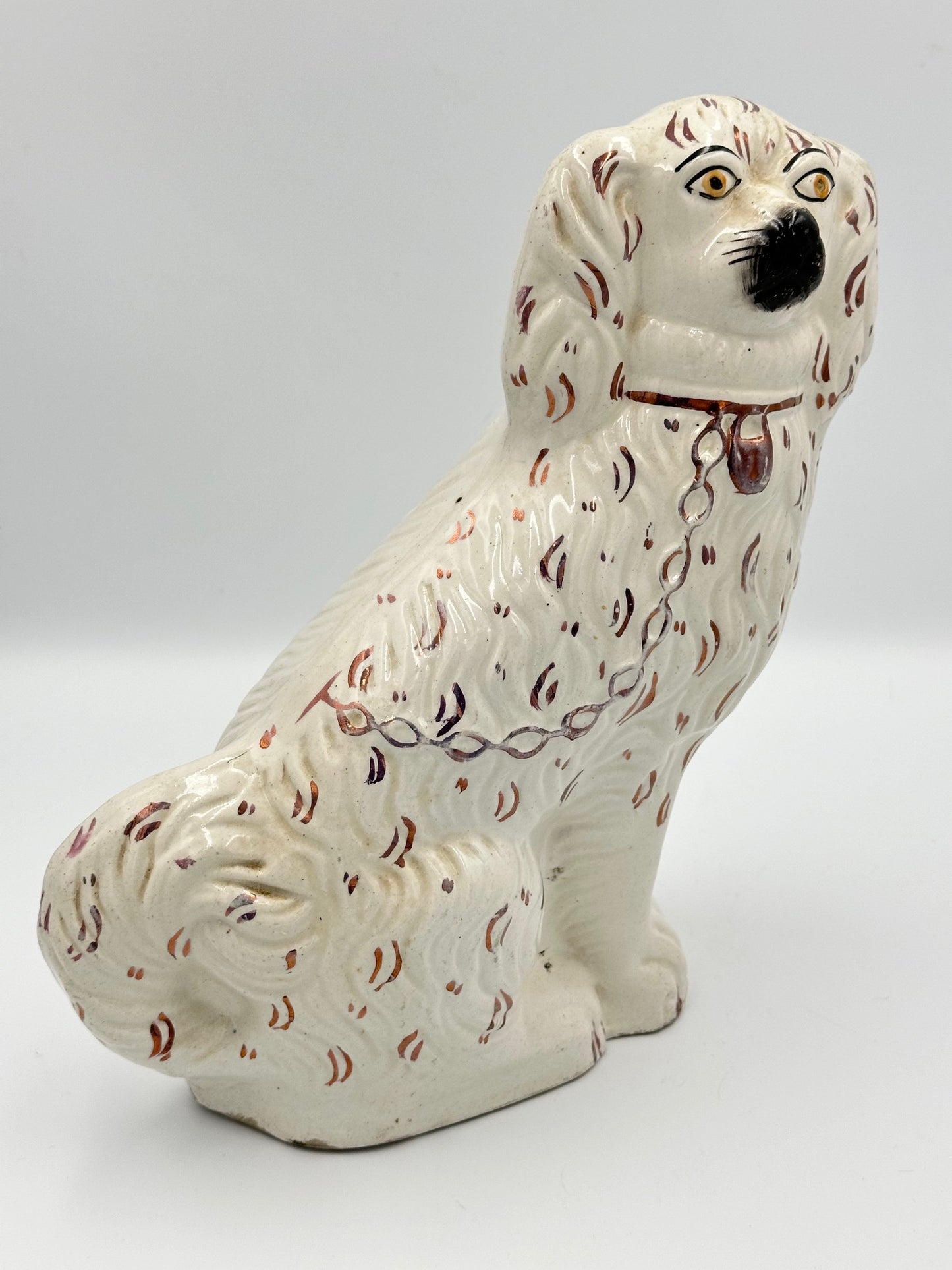 Single Pink Lustre Staffordshire Spaniel