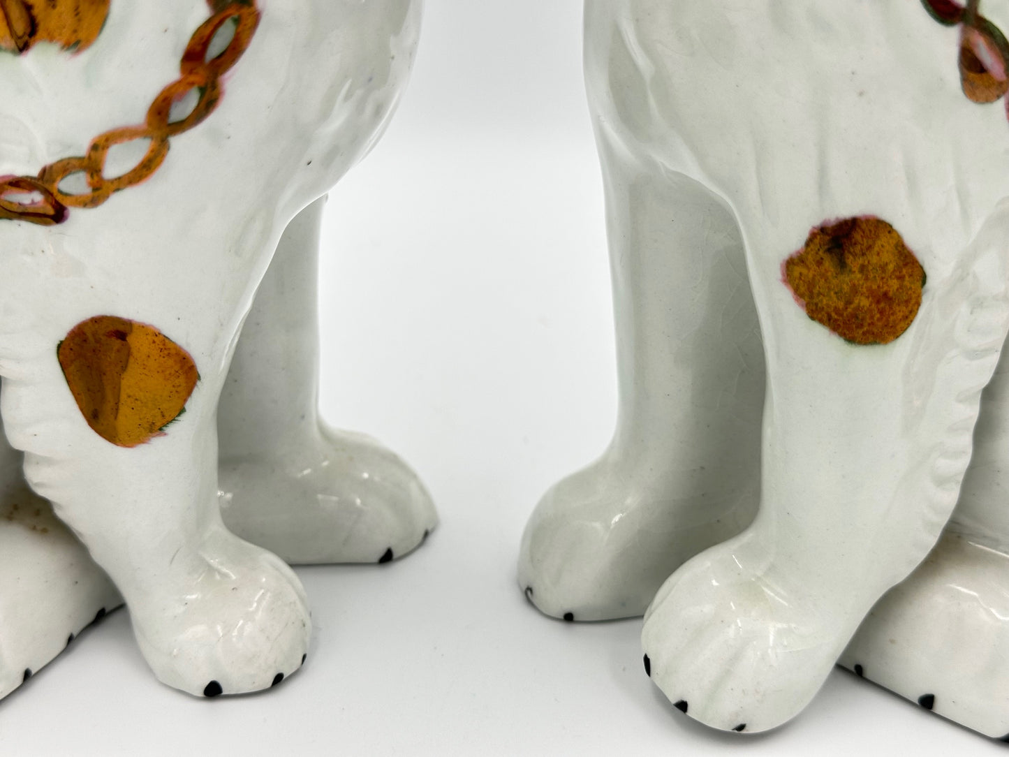 Pair of Copper Lustre Staffordshire Spaniels