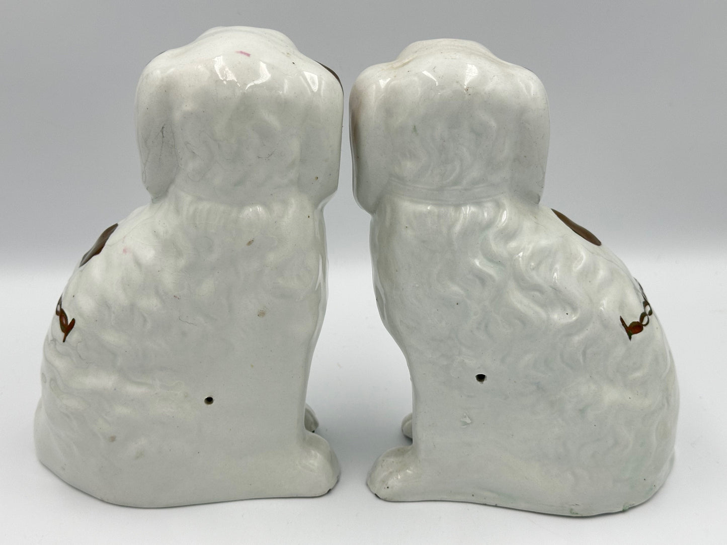 Pair of Copper Lustre Staffordshire Spaniels