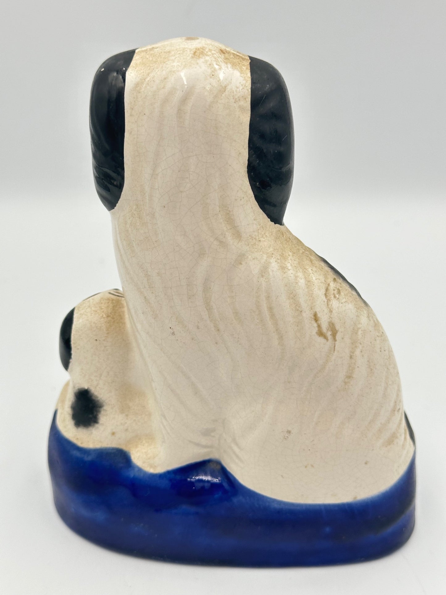 Puppy & Mother Staffordshire Spaniel on a Cobalt Blue Base