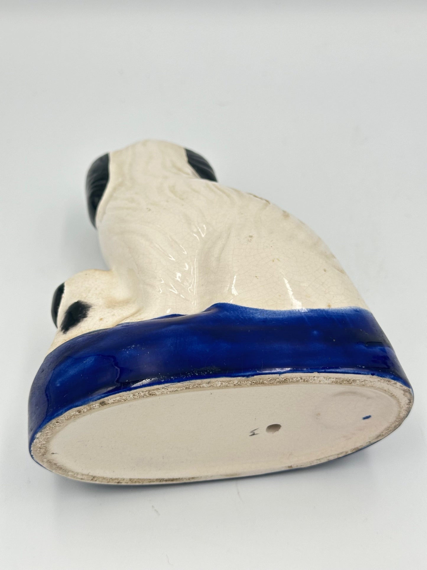 Puppy & Mother Staffordshire Spaniel on a Cobalt Blue Base