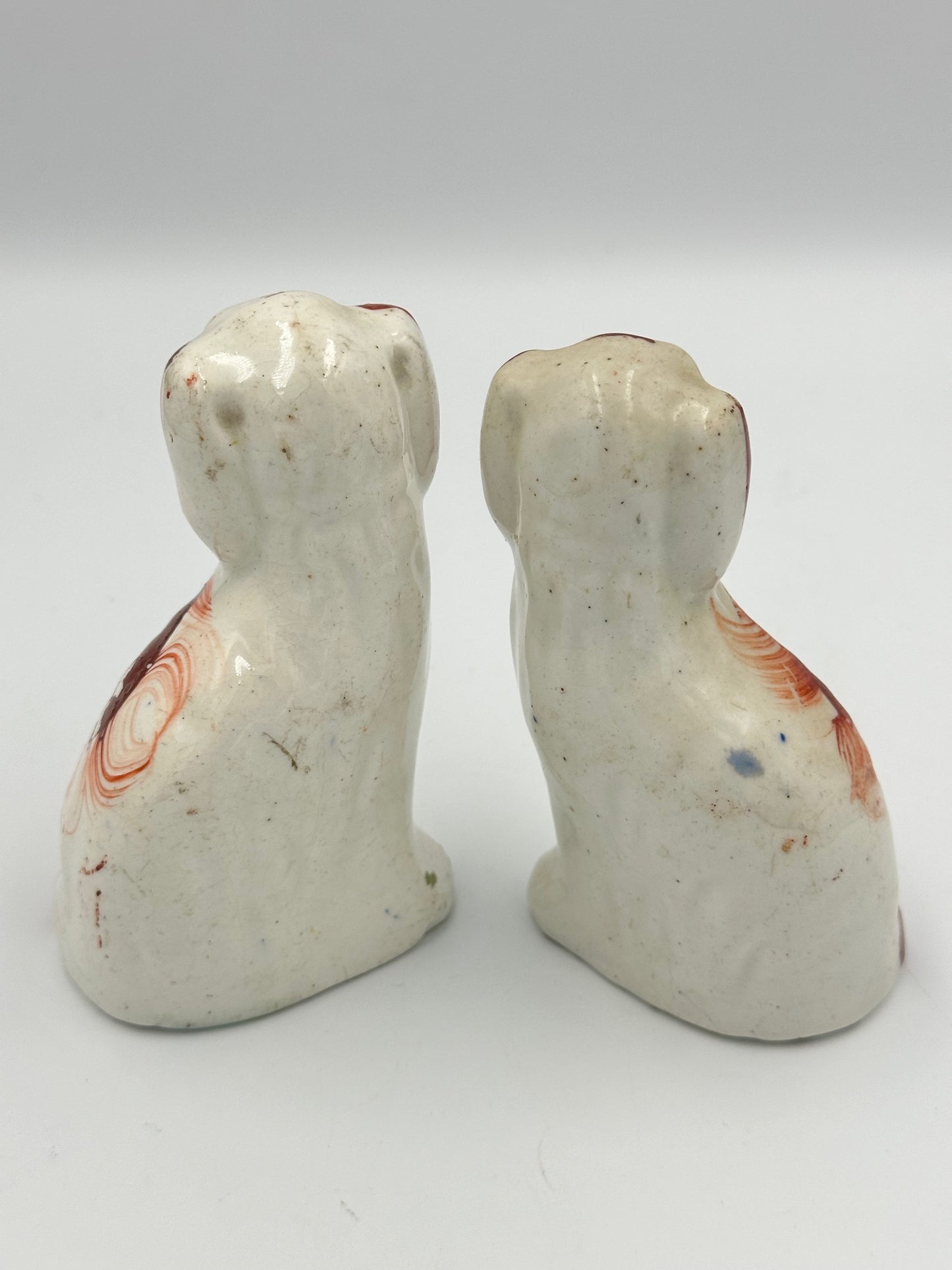 Very Small Red Pair of Spaniels - 19th Century