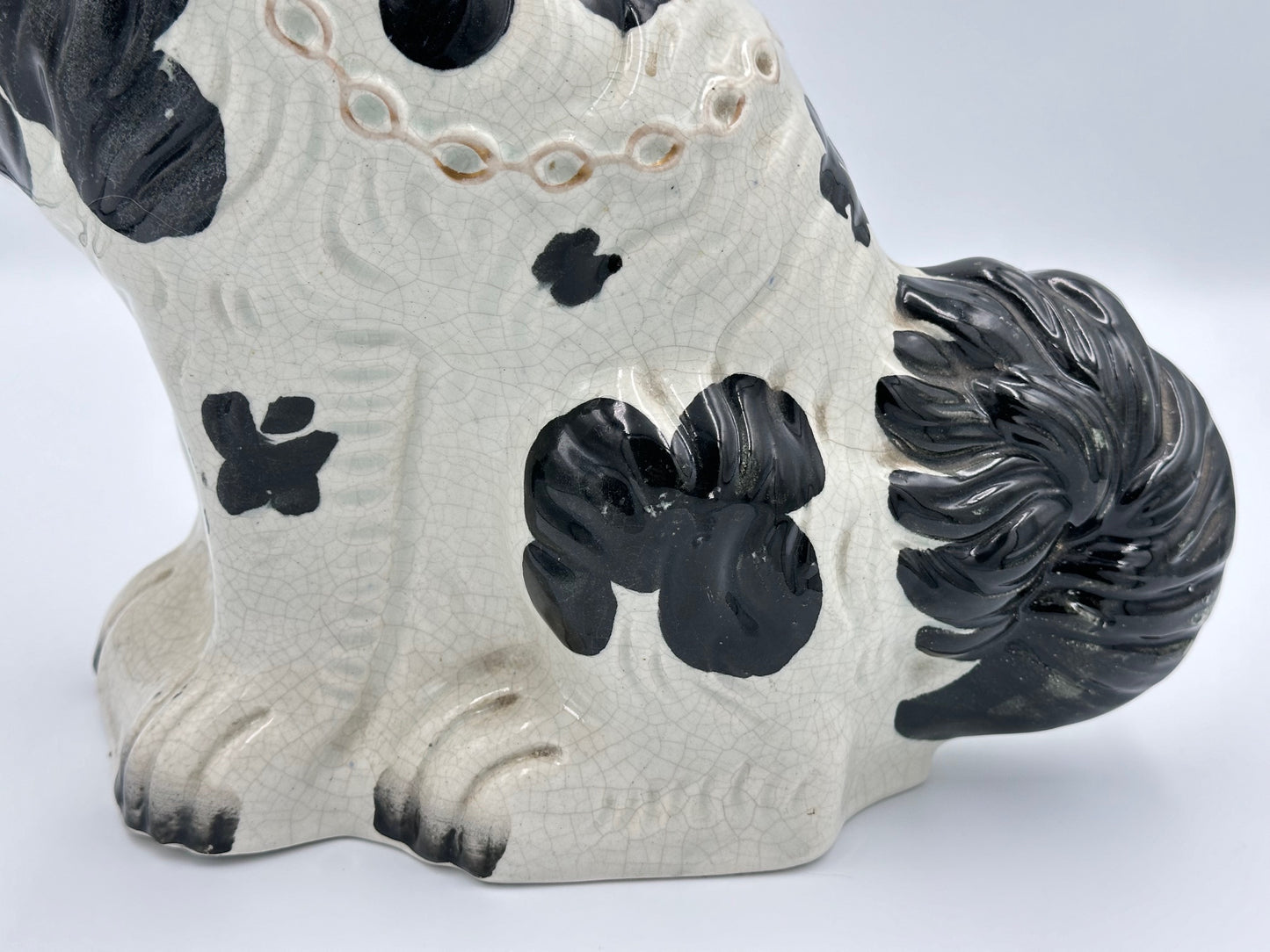 Large Black & White Pair of Staffordshire Dogs