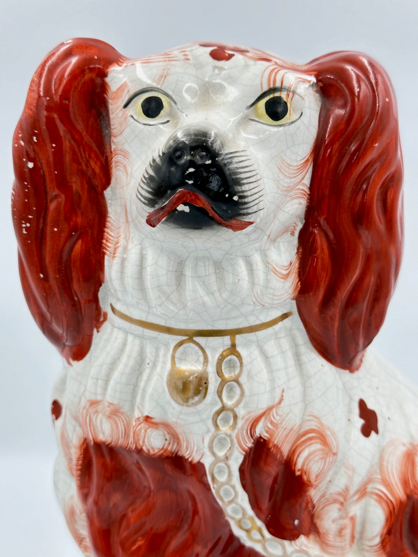 Pair of Large Red and White Staffordshire Spaniels