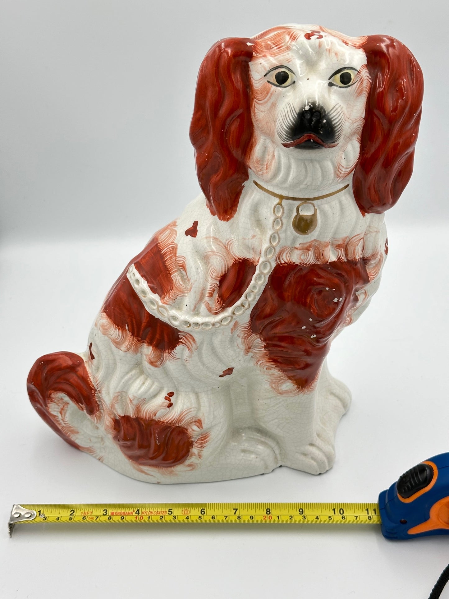 Pair of Large Red and White Staffordshire Spaniels