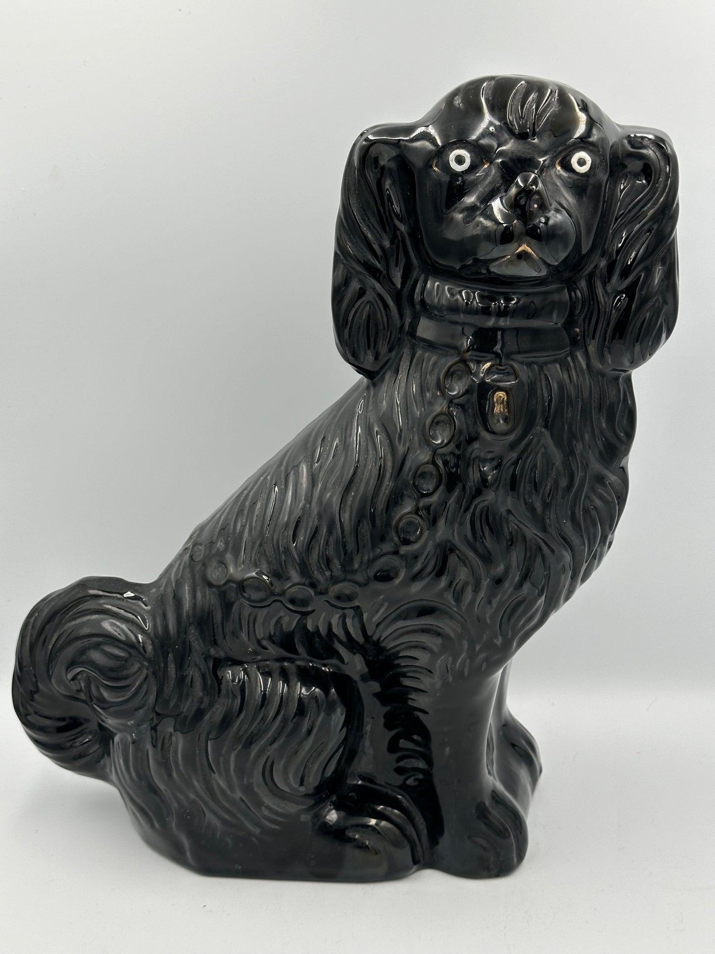 Large Black Pair of Staffordshire Dogs