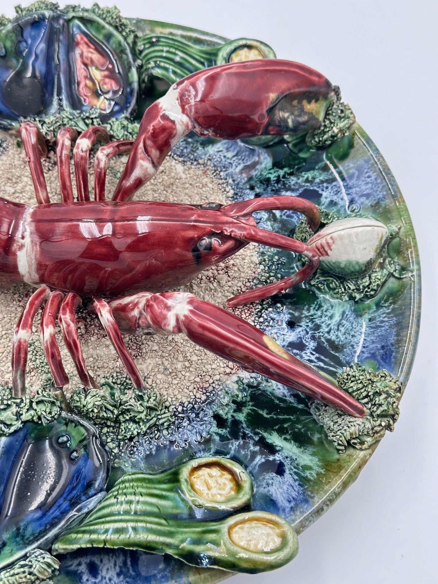 Large Lobster Majolica Plate