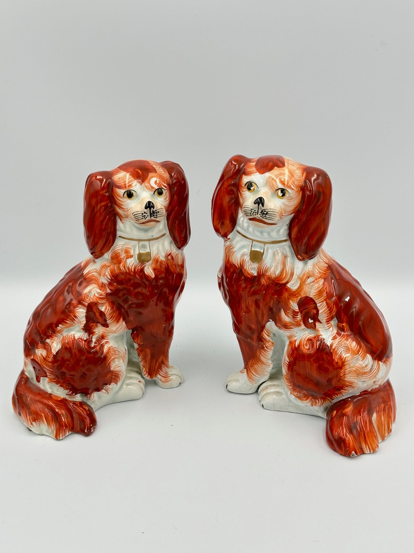 Pair of Russet Staffordshire Dogs