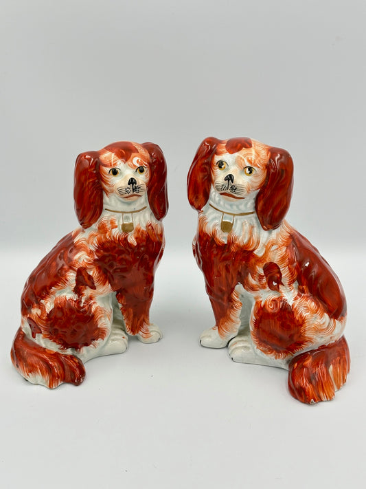 Pair of Russet Staffordshire Dogs